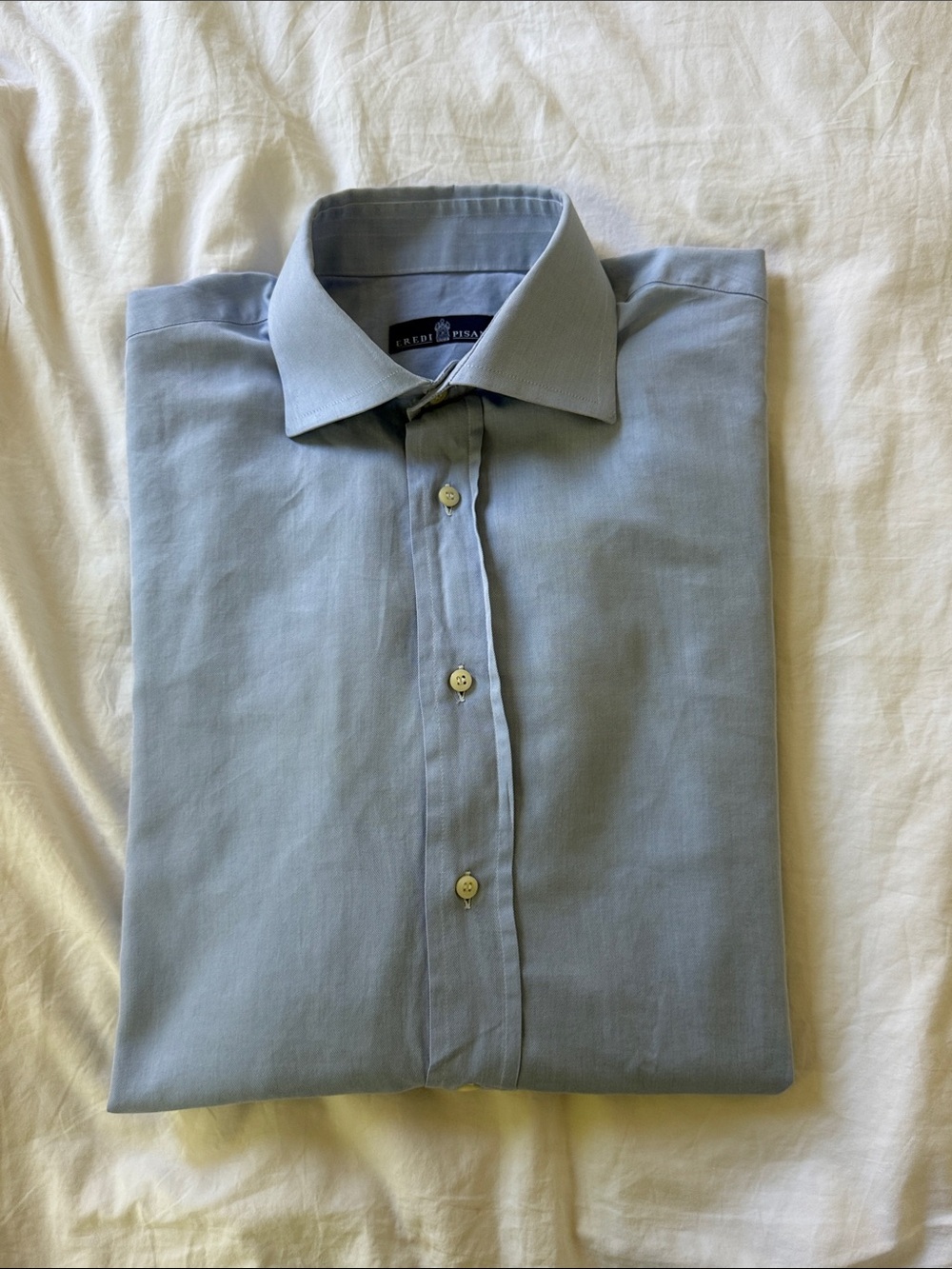 Eredi Pisano Men's Light Blue Dress Shirt - Spread Collar